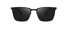 Men's Polarized Square 'Black Shadow' Metal Sunglasses