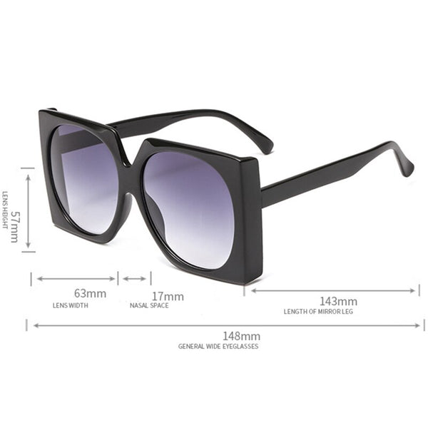 Women's Oversized Square 'Danaya Rise' Plastic Sunglasses