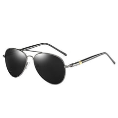 Men's Polarized Pilot 'Elija Castor' Metal Sunglasses