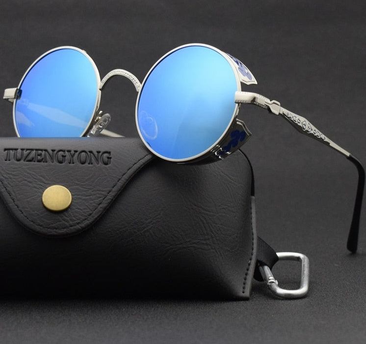 Men's Polarized Round 'Banshee Look' Metal Sunglasses