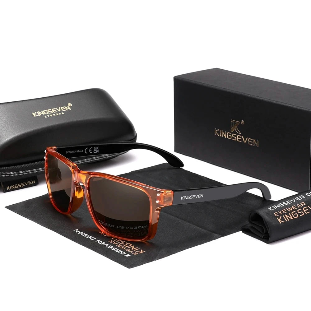 Men's Square Plastic 'Dual Tone Swagger' Polarized Sunglasses