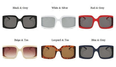 Women's Oversized Square 'White Hot Babe' Plastic Sunglasses