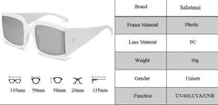 Women's Oversized Square 'White Hot Babe' Plastic Sunglasses