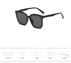 Women's Oversized Square 'Black And White' Plastic Sunglasses