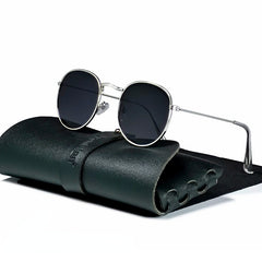 Men's Retro Round 'Knight Rebel' Metal Sunglasses