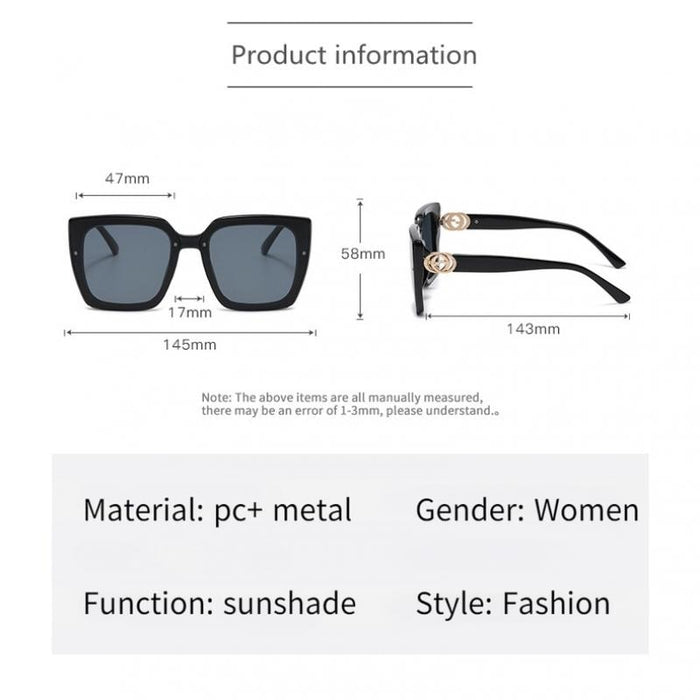 Women's Oversized Square "Love Bug' Plastic Sunglasses