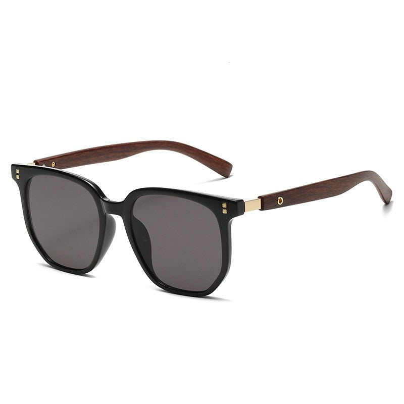 Men's Retro Oval 'Euro Parade' Wooden Sunglasses