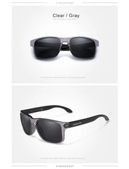 Men's Square Plastic 'Dual Tone Swagger' Polarized Sunglasses