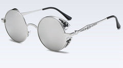 Men's Steampunk Round 'Cruella de Vil' Metal Sunglasses