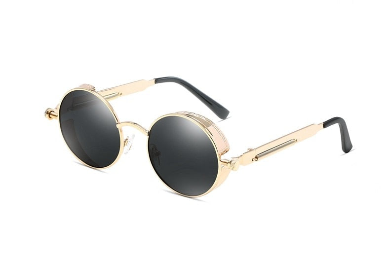 Women's Steampunk Round 'Single Spike' Metal Sunglasses