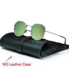 Men's Retro Round 'Knight Rebel' Metal Sunglasses