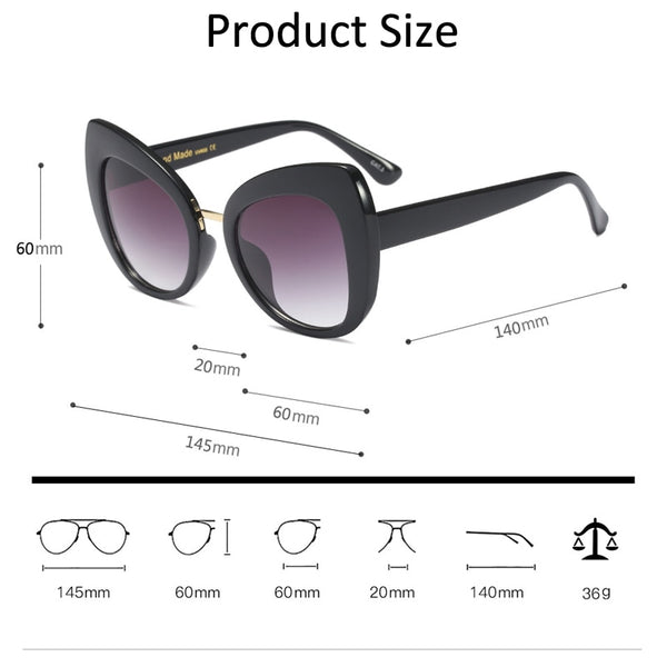 Women's Oversized Square 'Princess Snow' Metal Sunglasses