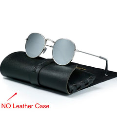 Men's Retro Round 'Knight Rebel' Metal Sunglasses