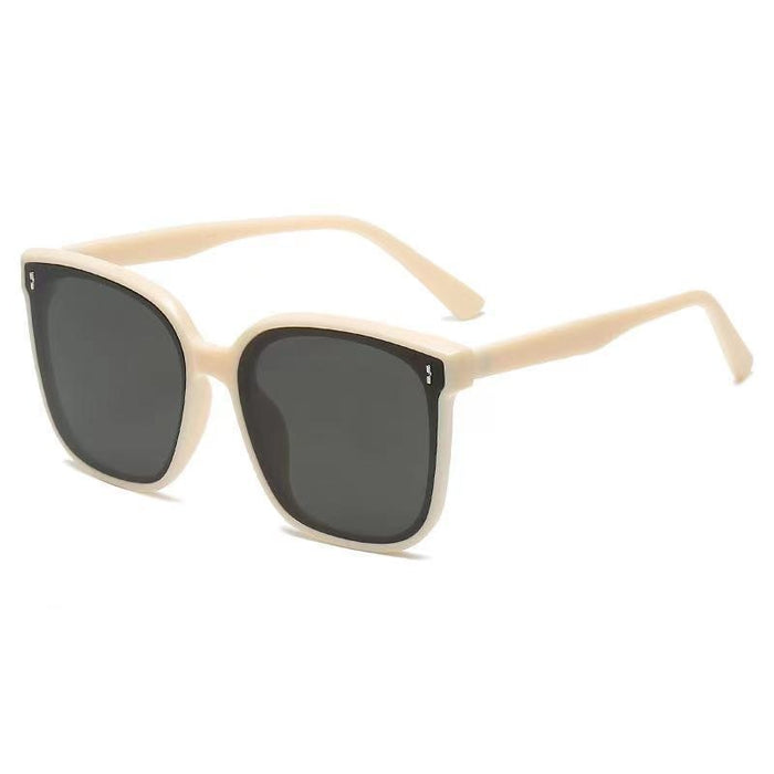 Unisex Oversized Square 'Black And White' Plastic Sunglasses