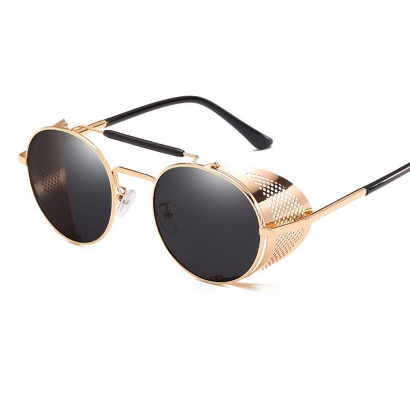 Men's Retro Round 'Heat Moon' Metal Sunglasses