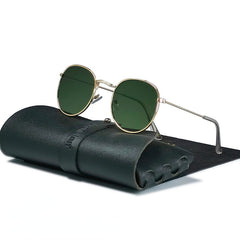 Men's Retro Round 'Knight Rebel' Metal Sunglasses