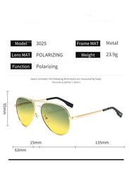 Men's Polarized Pilot 'Night Rider' Metal Sunglasses