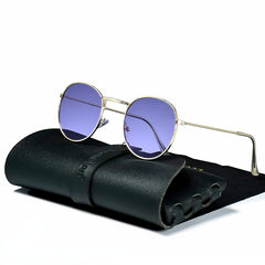 Men's Retro Round 'Knight Rebel' Metal Sunglasses