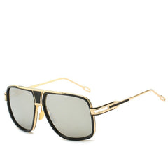 Men's Vintage Square 'White Rino' Metal Sunglasses