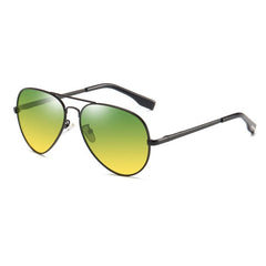 Men's Polarized Pilot 'Night Rider' Metal Sunglasses