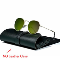 Men's Retro Round 'Knight Rebel' Metal Sunglasses