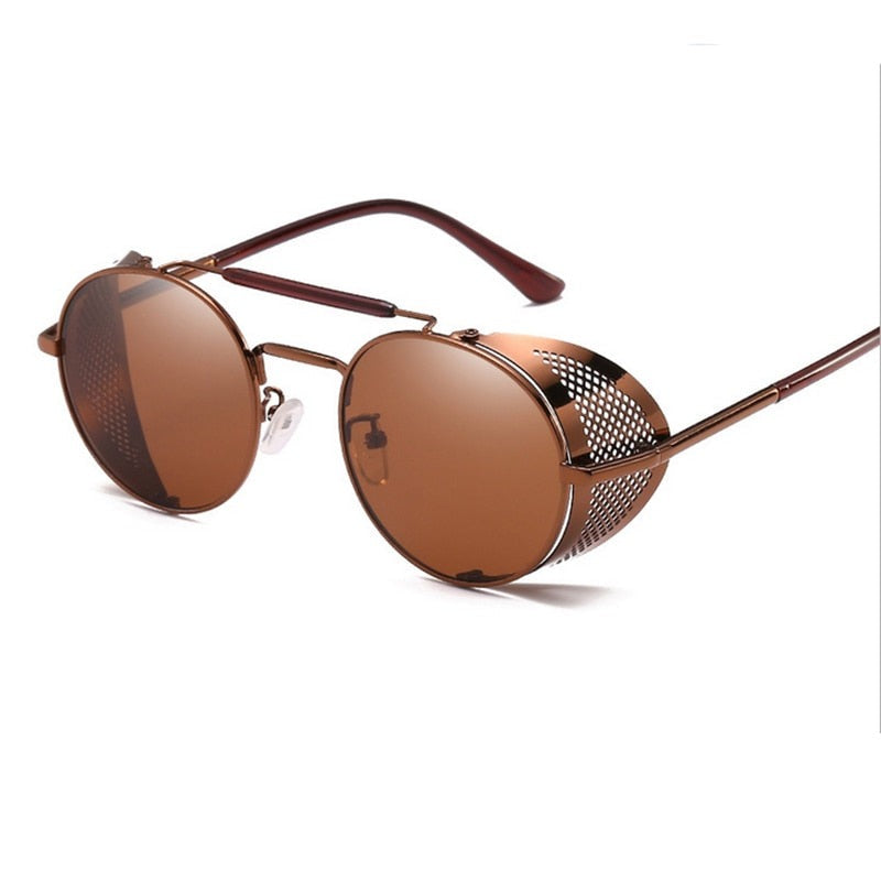 Men's Retro Round 'Heat Moon' Metal Sunglasses