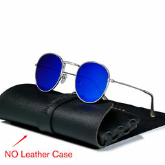 Men's Retro Round 'Knight Rebel' Metal Sunglasses