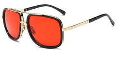 Men's Vintage Square 'White Rino' Metal Sunglasses