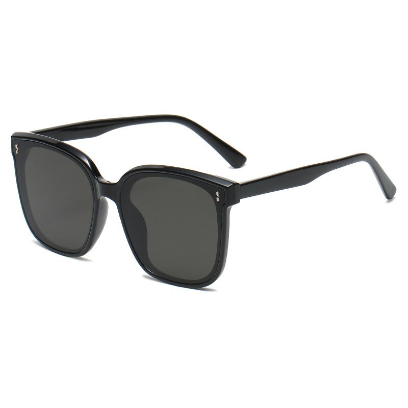 Women's Oversized Square 'Black And White' Plastic Sunglasses