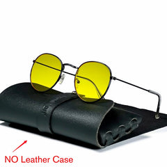 Men's Retro Round 'Knight Rebel' Metal Sunglasses