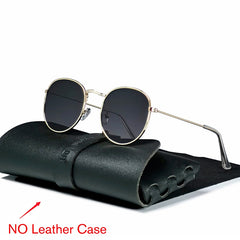 Men's Retro Round 'Knight Rebel' Metal Sunglasses