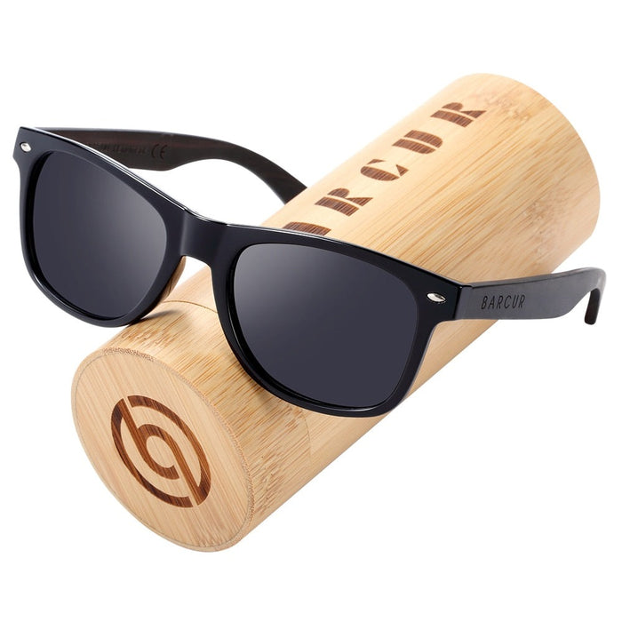 Men's Vintage Square 'Lex Smir' Wooden Sunglasses