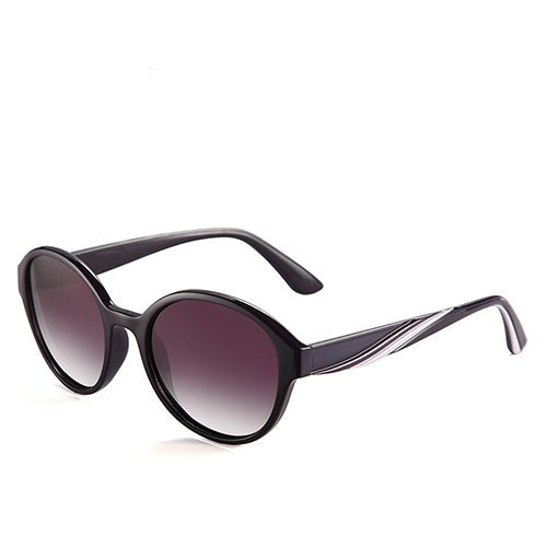 Women's Vintage Round 'Black Bird' Plastic Sunglasses