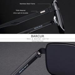 Men's Rectangle 'Arthur Way' Metal Sunglasses