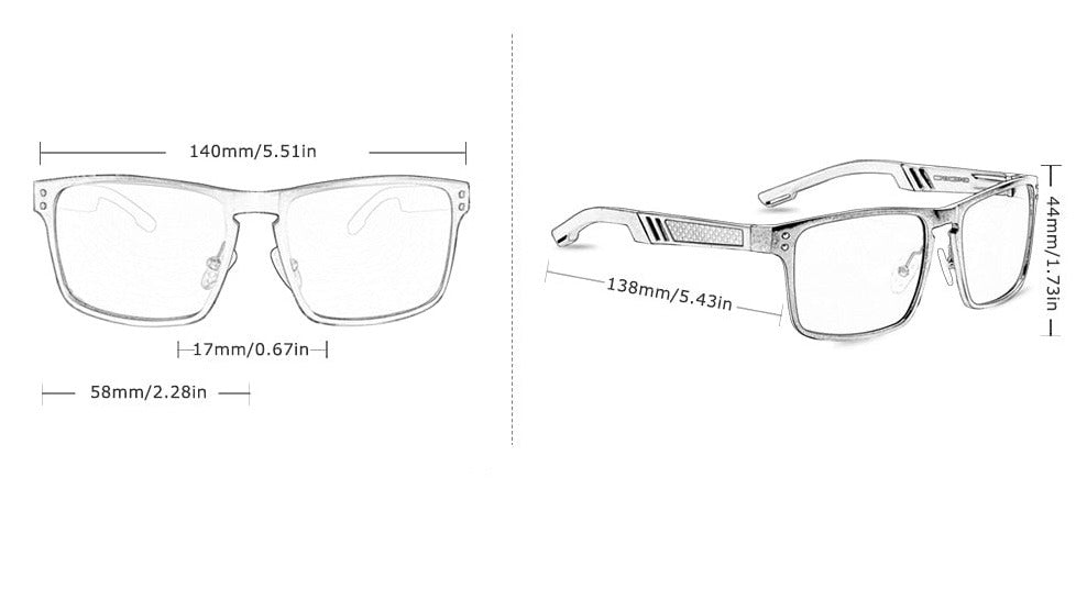 Men's Aluminium 'Prime' Square Sunglasses