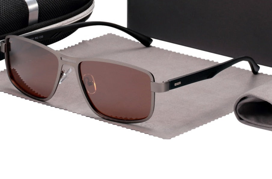 Men's Rectangle 'Arthur Way' Metal Sunglasses