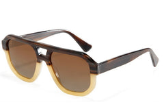 Men's Oversized Pilot 'Mocha Eye Wear' Plastic Sunglasses