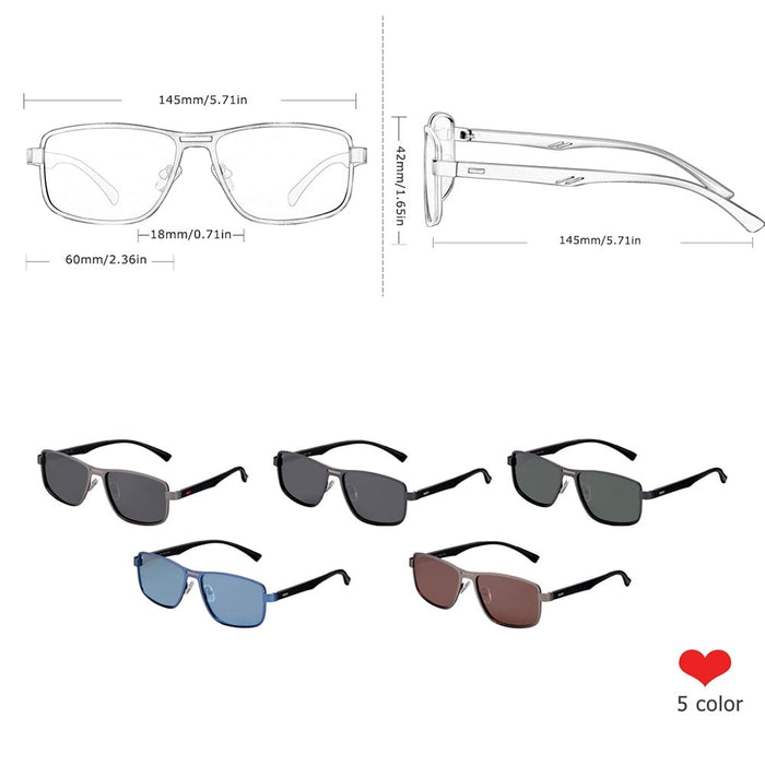 Men's Square Stainless Steel 'Appeals' Sunglasses