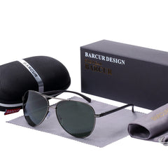 Men's Polarized Pilot 'Mendel' Metal Sunglasses