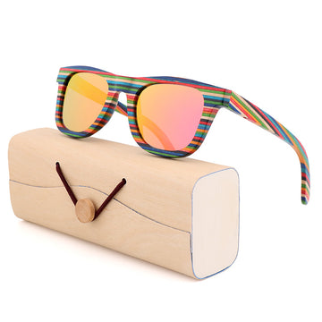 Women's Multicolor 'Grafitti'  Wooden Sunglasses