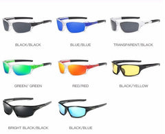 Men's Sporty Rectangular Polarized 'Duvey' Plastic Sunglasses