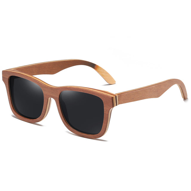 Men's Square Polarized 'Oishi' Wooden Sunglasses
