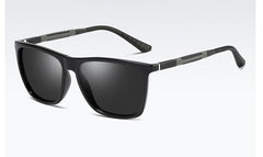 Men's Classic Square Polarized 'Blackout Shades' Plastic Sunglasses