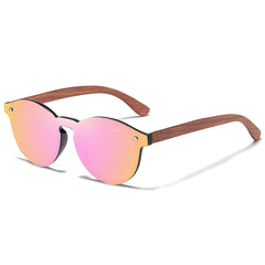 Unisex Retro Wood 'Hundred's' Sunglasses