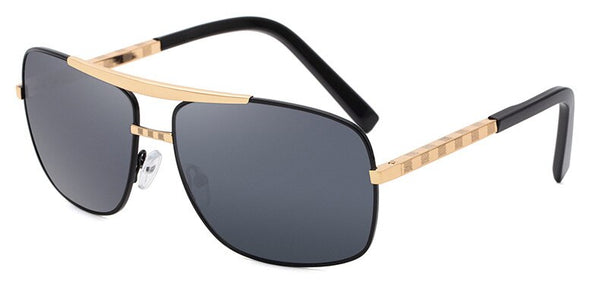 Men's Retro Square 'Black Man' Metal Sunglasses