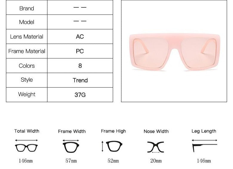 Women's Fashion Square 'Side to Side' Plastic Sunglasses