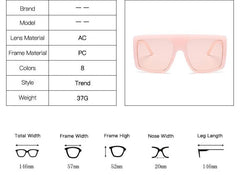 Women's Fashion Square 'Side to Side' Plastic Sunglasses