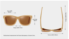 Men's Square 'Sandalwood'  Wooden Sunglasses