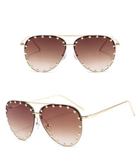 Women's Round 'Margarette' Metal Sunglasses