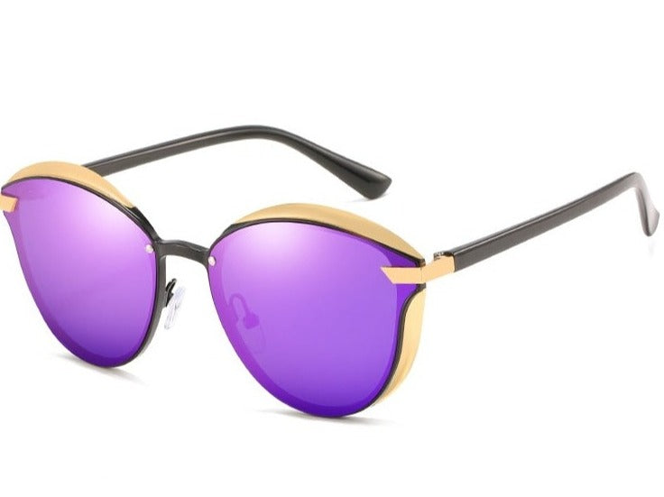 Women's Cat Eye Polarized 'Goldie Eye ' Metal Sunglasses